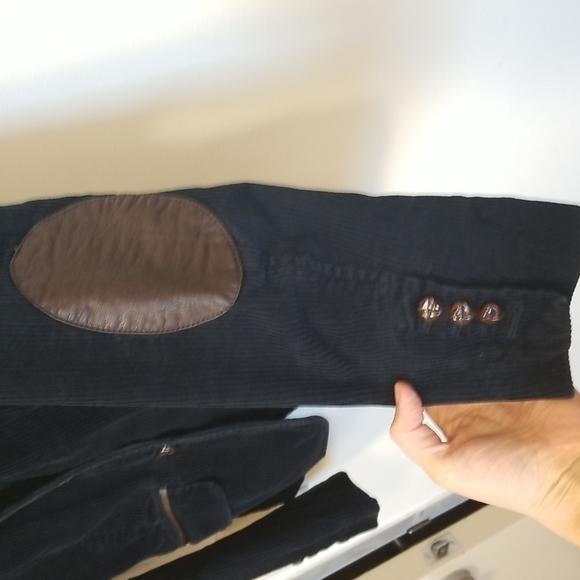 H&M (L.O.G.G.) sz 10 navy corduroy jacket w/elbow patches EUC - Picture 4 of 15